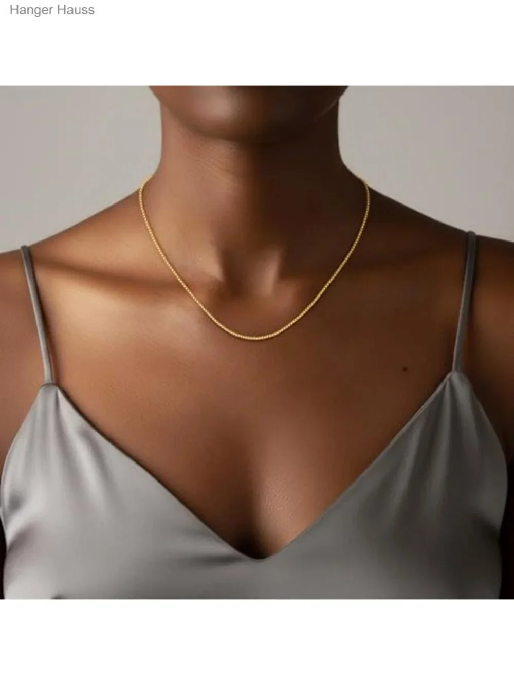 18K Gold Plated 925 Sterling Silver 1mm Box Chain Necklace 18